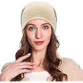 ZLYC Women Cashmere Blend Slouchy Beanie Hat Seamless Knit Winter Skull Cap
