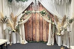 Alltten 10x8FT Brown Wood Backdrop Rustic Photo