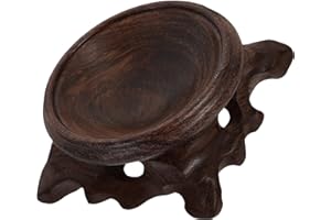 Beavorty Wooden Stand Base Quartz Ball Holder 8X3Cm Hollow Sphere Display for Museum Business Families