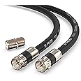 G-PLUG 20FT RG6 Coaxial Cable Connectors Set - High-Speed Internet, Broadband and Digital TV Aerial, Satellite Sky Cable Extension - Weather-Sealed Double Rubber O-Ring and Compression Connector Black