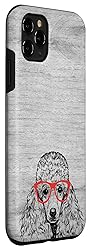 iPhone 11 Pro Max Poodle in Red Glasses Nerd Dog Case