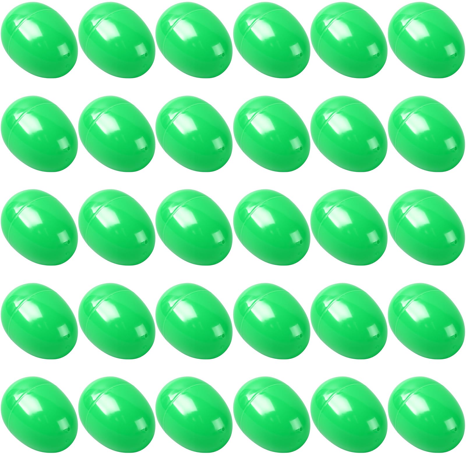 yptniginu Easter Eggs 2.4” - Green Fillable Easter Eggs - 30 Pcs Easter Basket Stuffers - Green Eggs Bowl and Vase Filler Faux for DIY Spring and Easter Decorations (Green)