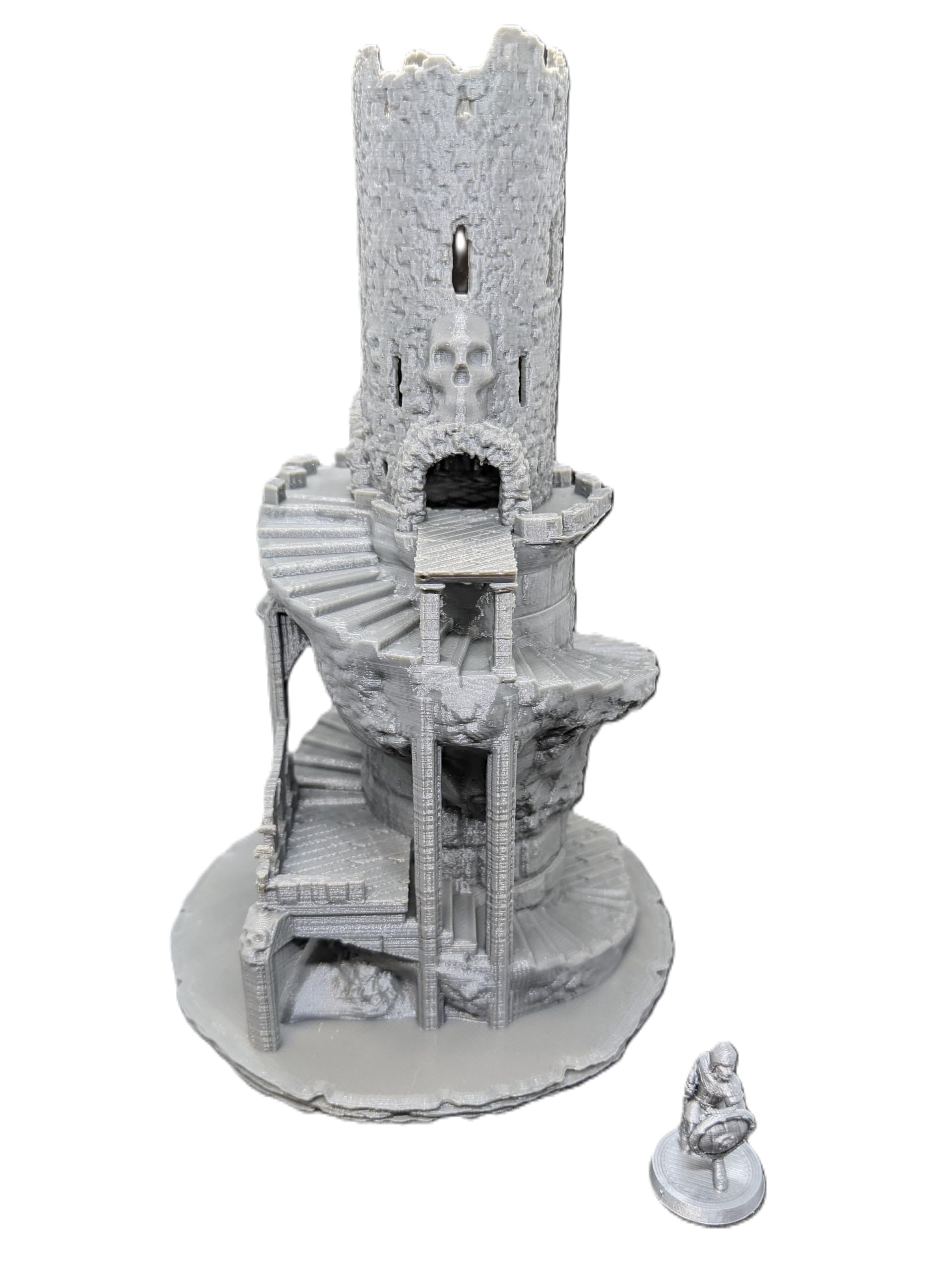 Skull Stone Tower Building | 28mm 1/56 Scale Miniature | RPG Tabletop Figure Landscape Modelling Wargaming Fantasy Diorama Wargames Model Scenery Terrain Scatter Roleplaying 3d Printed Paintable