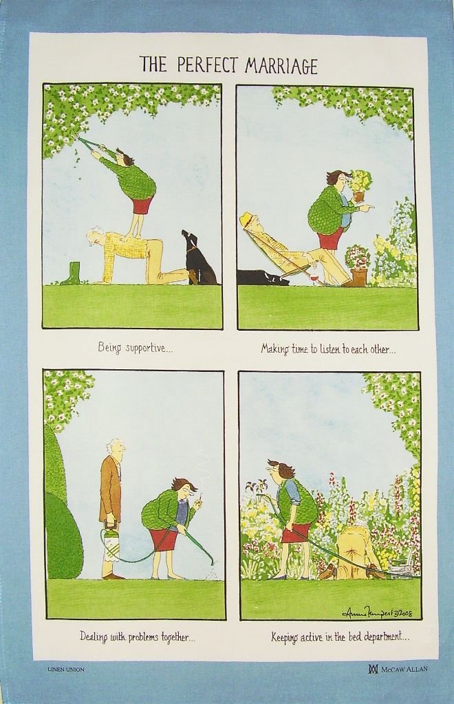 Samuel Lamont The Perfect Marriage Cotton Tea Towel, Blue, One Size