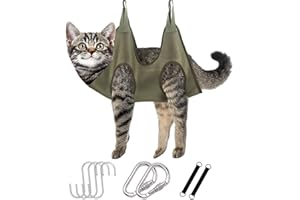 Otunrues Cat Grooming Hammock with Safety Belt for Nail Clipping, Cat Dog Nail Clippers for Indoor Cats Nail Trimming, Dog Grooming Kit Hanging Holder Hanger for Small Dogs