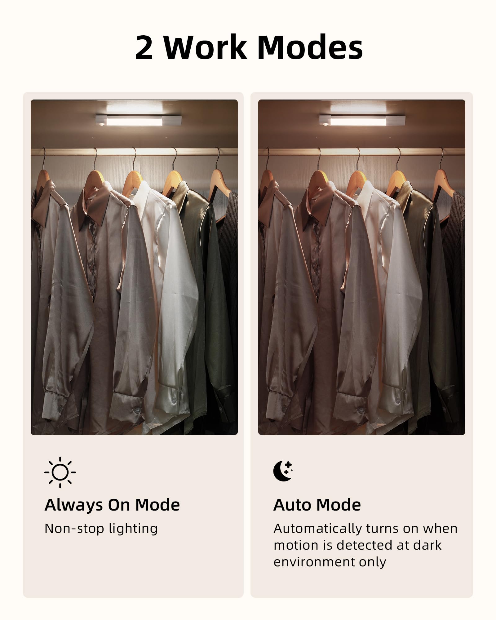 EZVALO 3 Pack 7” Motion Sensor Light Indoor, Wireless Under Cabinet Lighting, 30 LED Rechargeable Closet Lights, Dimmable, 3 Color Temperatures, Counter Lights for Wardrobe, Pantry, Bedroom, Kitchen