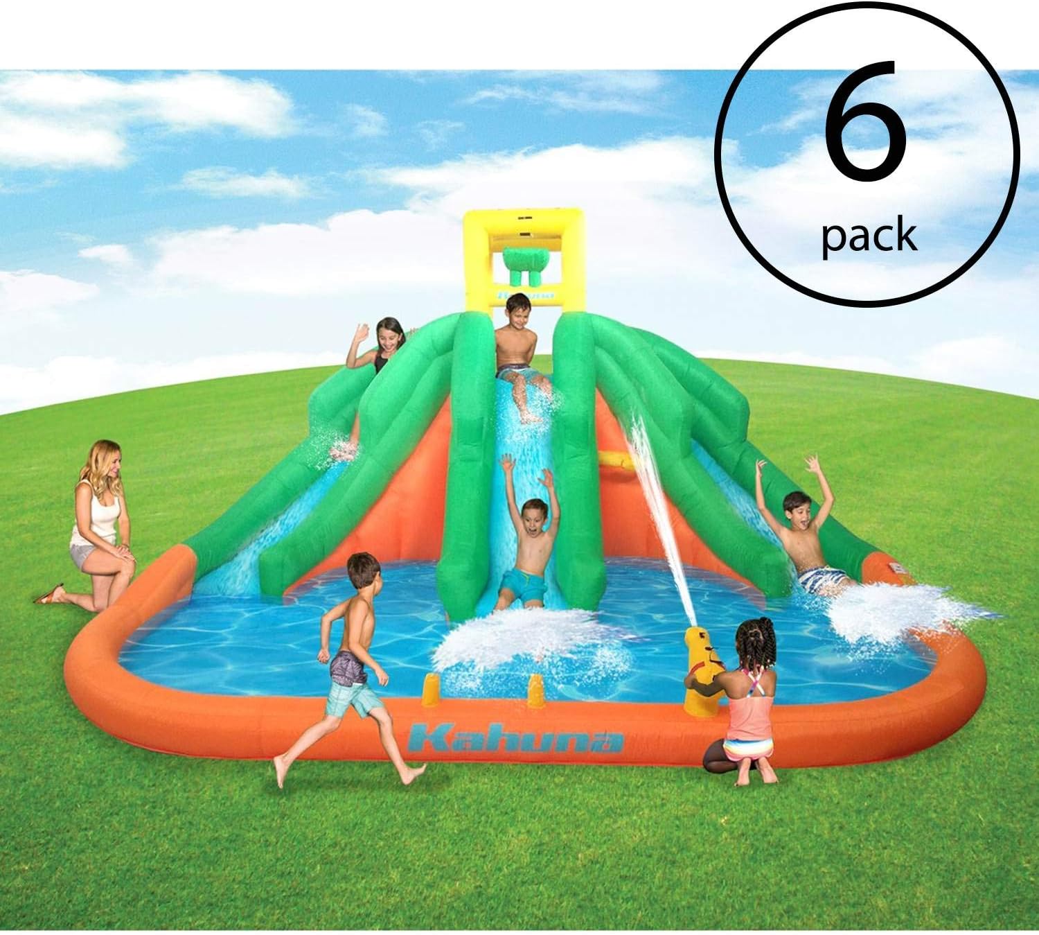 Amazon Com Kahuna Triple Monster Big Inflatable Backyard Slide