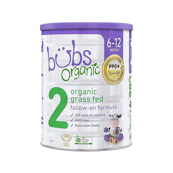 BUBS ORGANIC GRASS FED FOLLOW-ON FORMULA STAGE 2, MADE WITH NON-GMO COW’S MILK, FOR INFANTS 6-12 MONTHS, 28.2 OZ