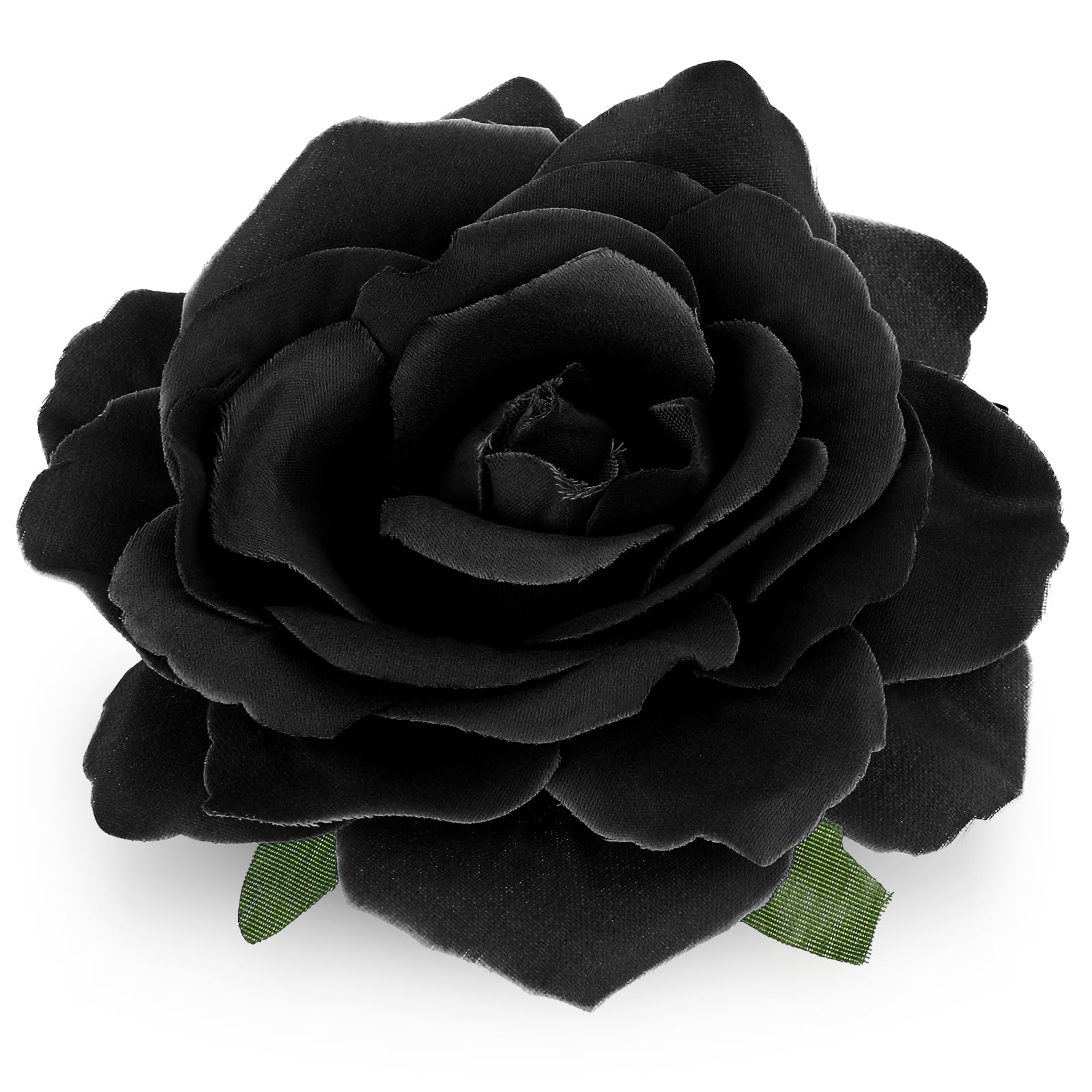 WLLHYF Fabric Rose Hair Flowers Clips Mexican Rose Hair Clip Flower Hairpin Rose Brooch Floral Clips Headpieces for Woman Girl Wedding Party (black)