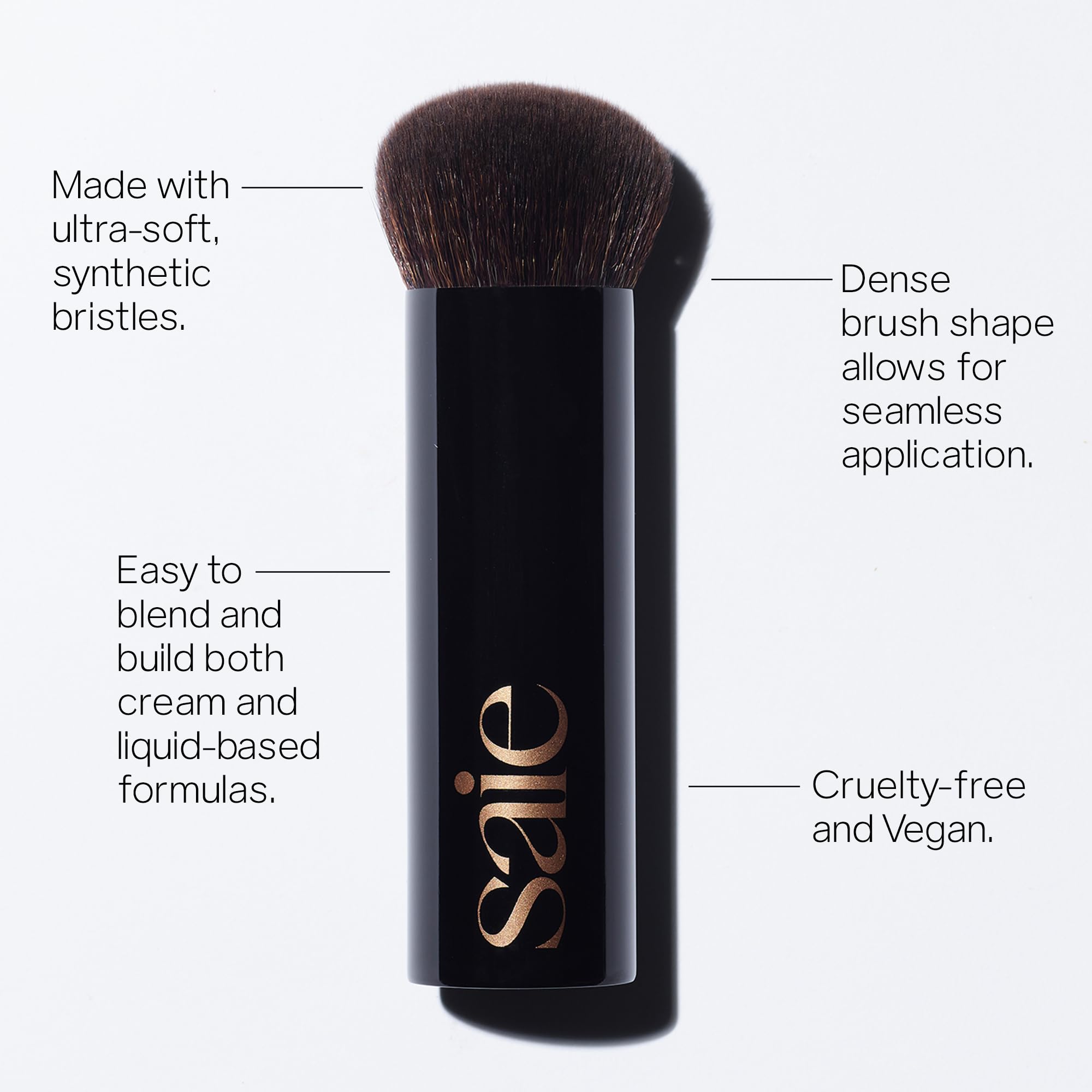 Saie The Big Liquid Foundation Brush - Soft, Multi-Use Makeup Brush for Buffing, Blending & Building - Made with Cruelty-Free, Synthetic Bristles & Creates a Seamless Finish (1 Count)