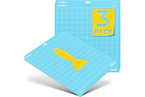 HTVRONT Light Grip Cutting Mat, 3 Pack Cutting Mat 12x12 Compatible with Cricut Maker 3/Maker 4/Maker/Explore 3/4/Air 2/One, Light Adhesive Sticky Quilting Cutting Mats Replacement Accessories