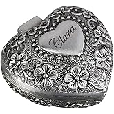 Custom Vintage Small Jewelry Box, Heart Shaped Jewelry Gift Box for Necklace, Bracelet, Rings, Earrings - Cute Metal Trinket Box for Women Girls Teens Mom Daughter Sister Friend on Christmas Birthday