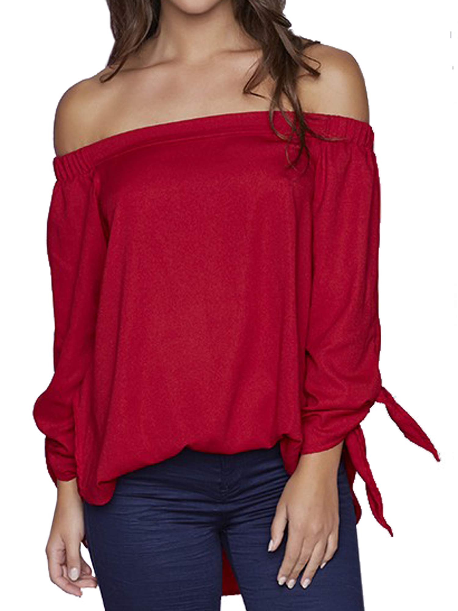 just quella Women's Off The Shoulder Top Blouse 8422