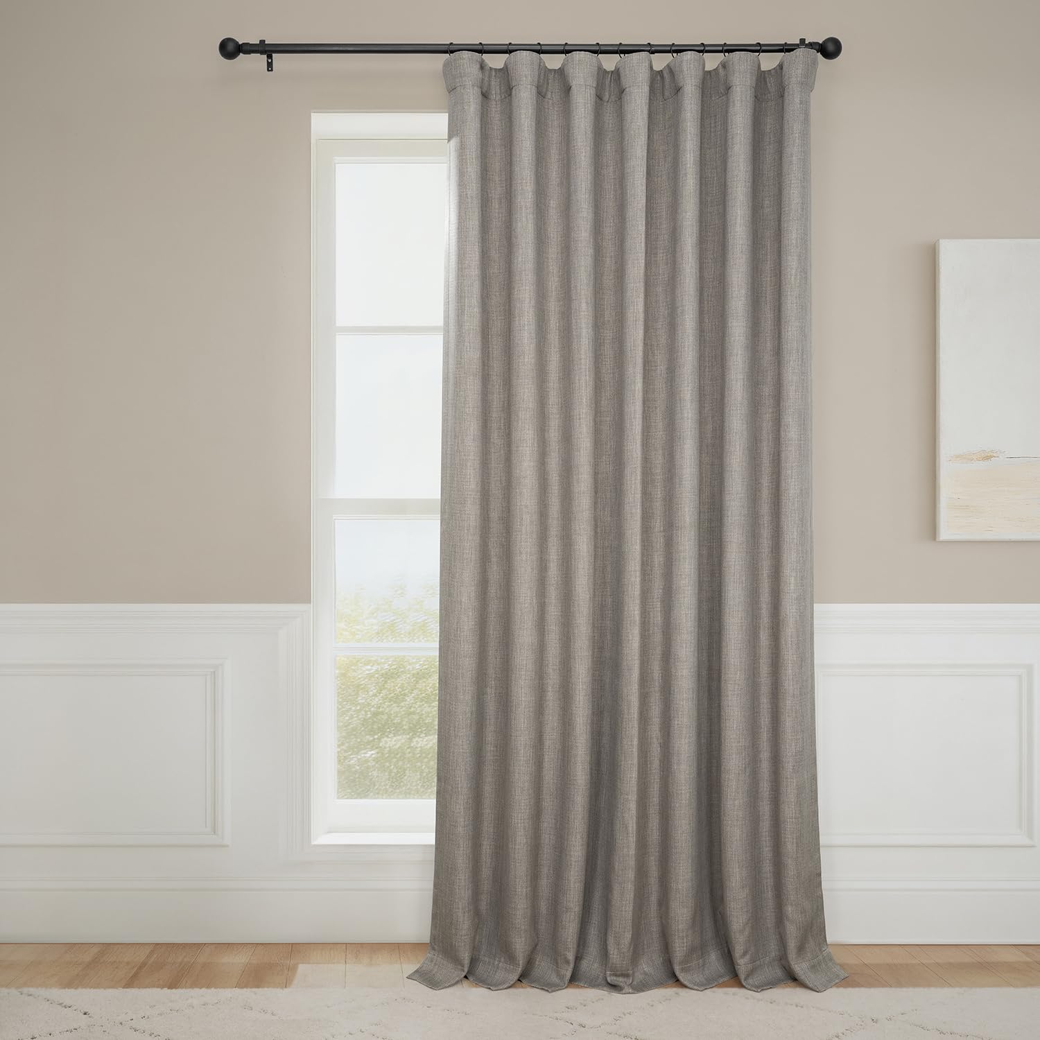 HPD Half Price Drapes Extra Wide Linen Room Darkening Curtain (1 Panel) 100 X 96, BOCH-LN18511-96-DW, Mink