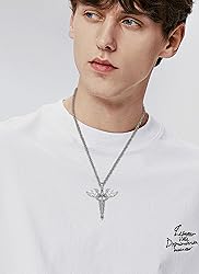 CELESTIA Silver Caduceus 7 Chakra Necklace for