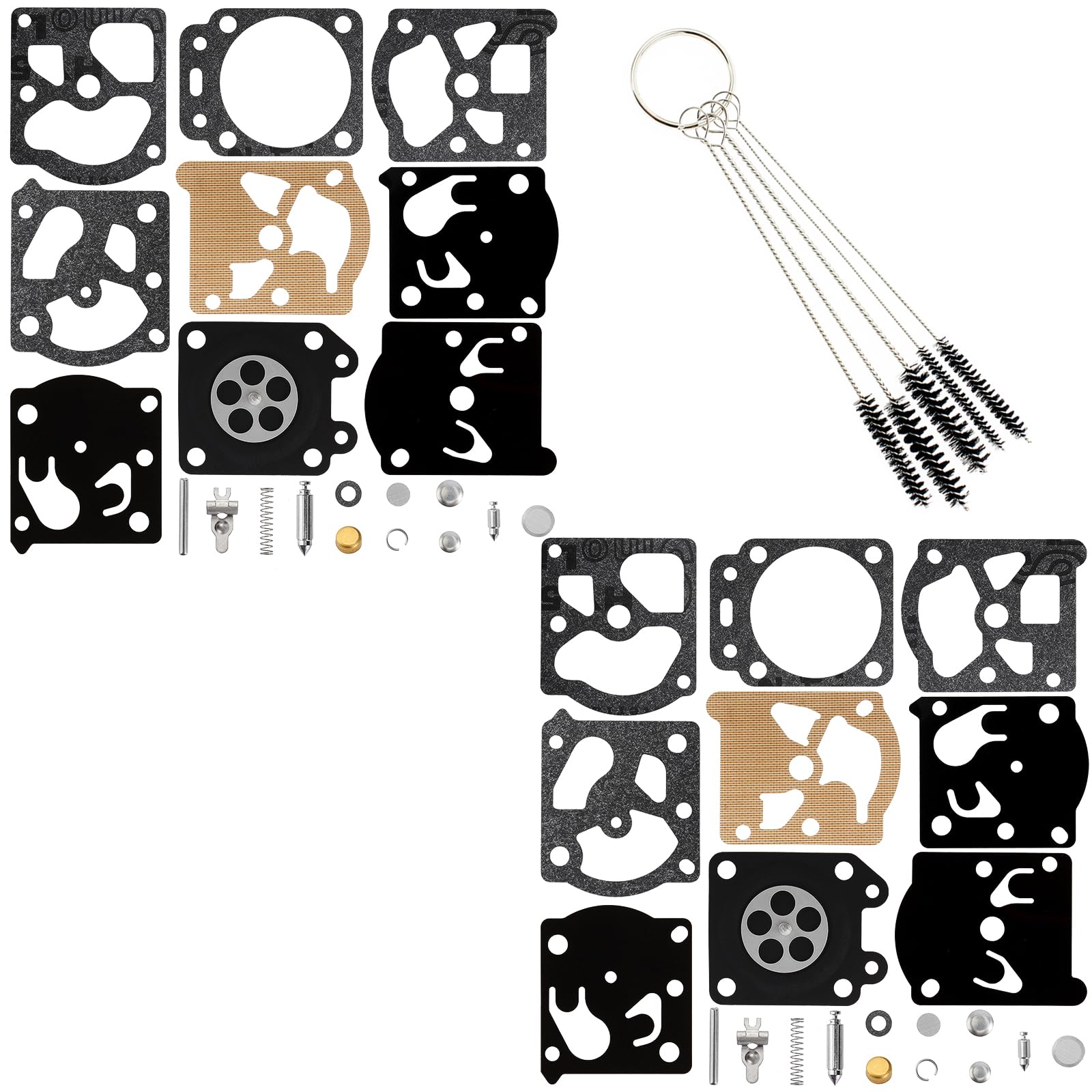 QAZAKY Pack of 2 Carburetor Diaphragm Gasket Rebuild Repair Kit Compatible with K24-WAT WT Carb WT-274 WT-424 WT-592 WT-620 WT-621 WT-626 WT-630 WT-631 WT-640 WT-643 WT-649 WT-669 WT-670 WT-671