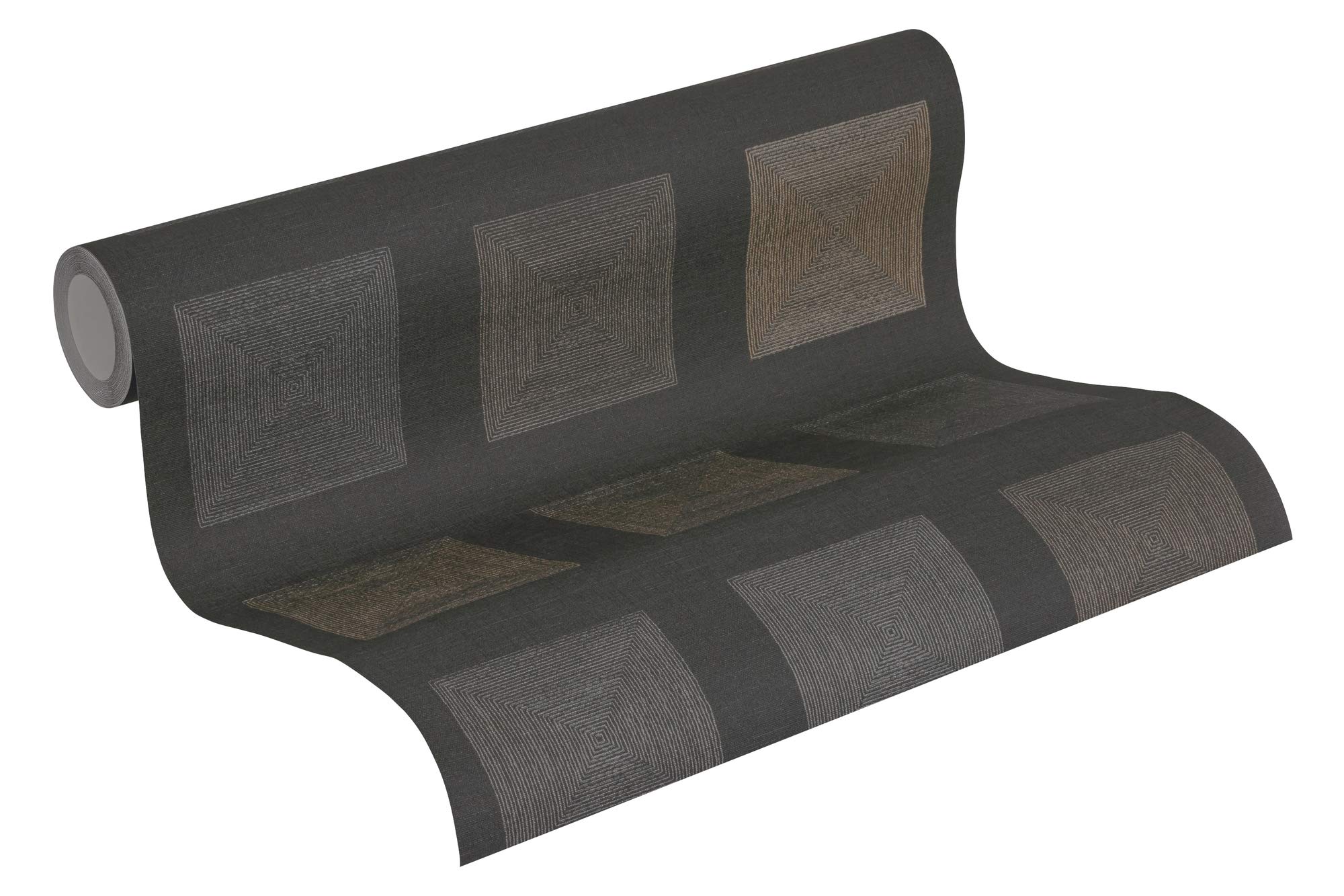 A.S. Création Geometric Wallpaper Ethnic Origin Non-Woven Wallpaper 10.05 m x 0.53 m Black Gold Made in Germany 371724 37172-4