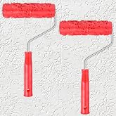2pcs 7'' Texture Roller Sleeve Wall Texture Stencil Brush Pattern Paint Roller Classic Rubber Embossed Paint Rollers Pattern Decor DIY Paints for Thick Slurry Elastomeric Coatings Not Paints Rollers
