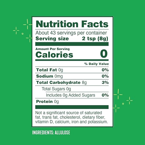 WHOLE EARTH ZERO CALORIE ALLULOSE SWEETENER, ZERO CALORIE SUGAR SUBSTITUTE, KETO-FRIENDLY, NON-GMO, NO ERYTHRITOL, ERYTHRITOL-FREE, POUCH, 12OZ POUCH