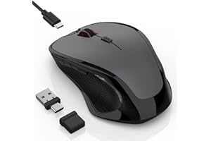 FYBC Bluetooth Wireless Mouse for MacBook Air Pro Mac, Ergonomic Rechargeable Mouse with Jiggler Mode, 2 Mode Bluetooth & 2.4