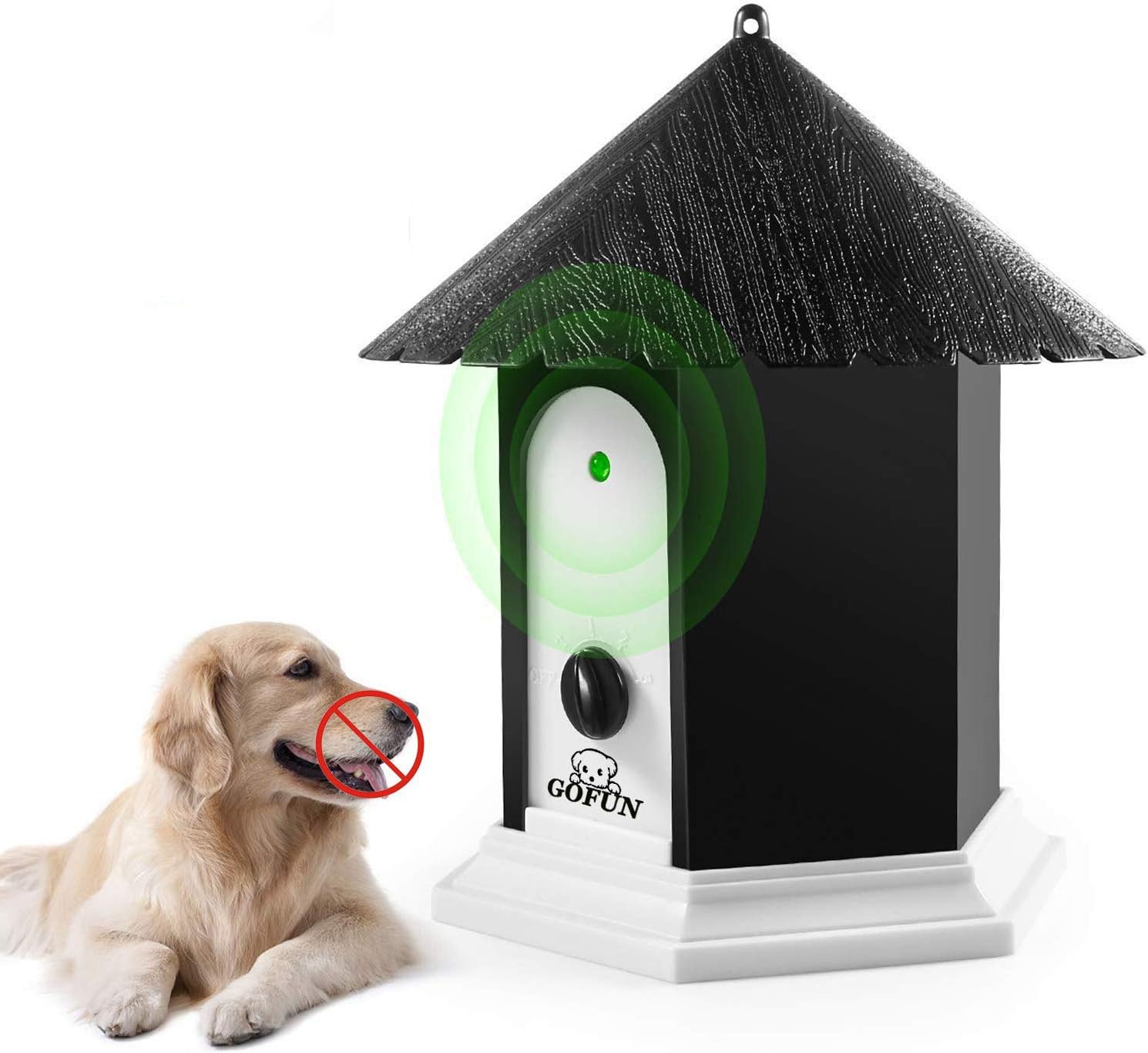 GOFUN Ultrasonic Dog Anti Bark Control Device Birdhouse Shaped Safe and Effective Pet Barking Deterrent Device for Small, Medium and Large Dogs