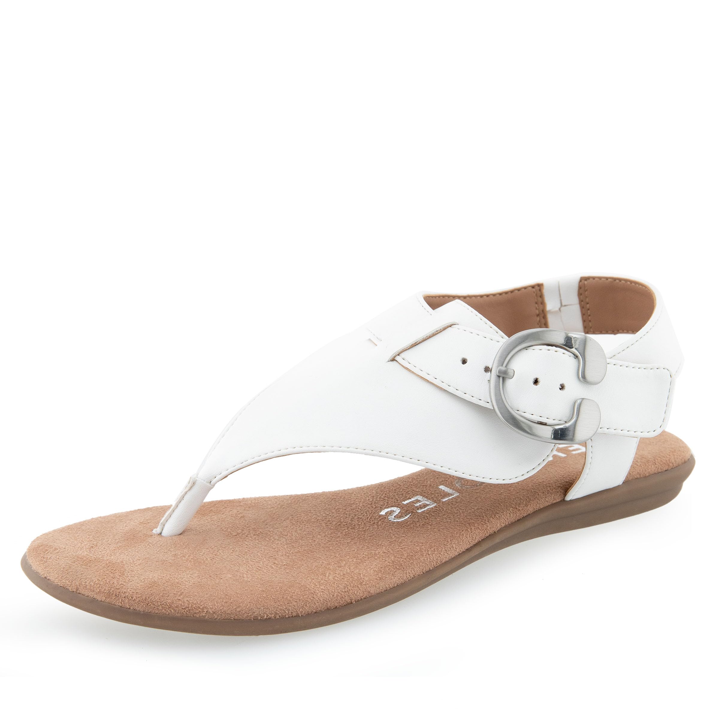 Aerosoles Women’s ISA Flat Sandal, White, 7