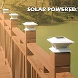 Siedinlar Solar Post Cap Lights 2 Pack Glass 4x4 5x5 6x6 IP44 Warm Cool White view 2