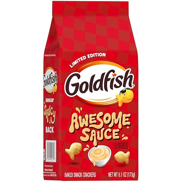 GOLDFISH AWESOME SAUCE FLAVORED CRACKERS, 6.1 OZ BAG