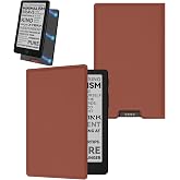 LaoShuSheng Magnetic Case for Xteink X4 Pro eReader 4.3" (Red Brown) | Ultra-Lightweight Premium PU Leather Protective Cover with Magnetic Closure for Xteink X4 Pro E-Reader