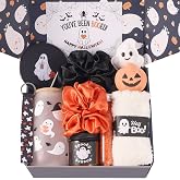 TZVMKPS Boo Basket Stuffers for Women Adults Teens Girls - Cute Halloween Gifts for Women, 8pcs Halloween Boo Basket, Spooky Gifts with Ghost Glass Cups