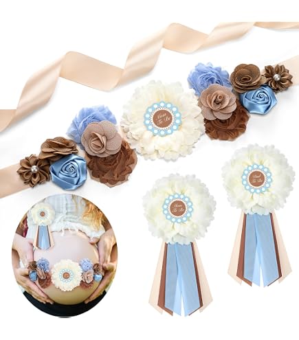 Amazon.com: JOINPAYA 2pcs Floral Maternity Sash Belt  display picture 3