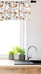 Ambesonne Autumn Window Valance, Colorful Mushroom