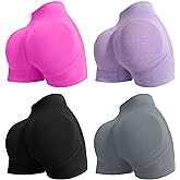 YOAKUKA Women's Workout Shorts Yoga Gym Seamless Scrunch High Waist Pants