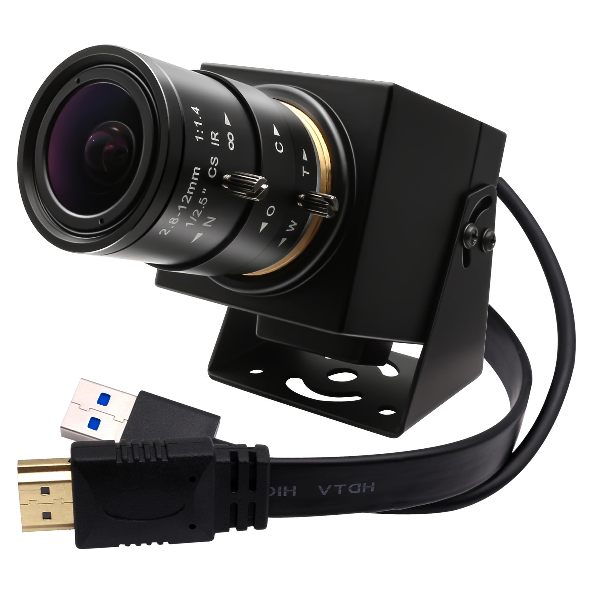 Photo 1 of SVPRO 4K 60fps Streaming Camera with 4X Optical Zoom & Manual Focus, HDMI/USB 3.0 Webcam for PC/Mac - Live Broadcast/OBS/Monitoring, 2.8-12mm CS Mount Lens