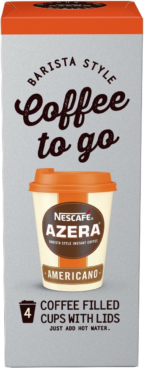 Nescafé Azera Coffee To Go Americano Coffee, 4 Cups Pack of 3, Total