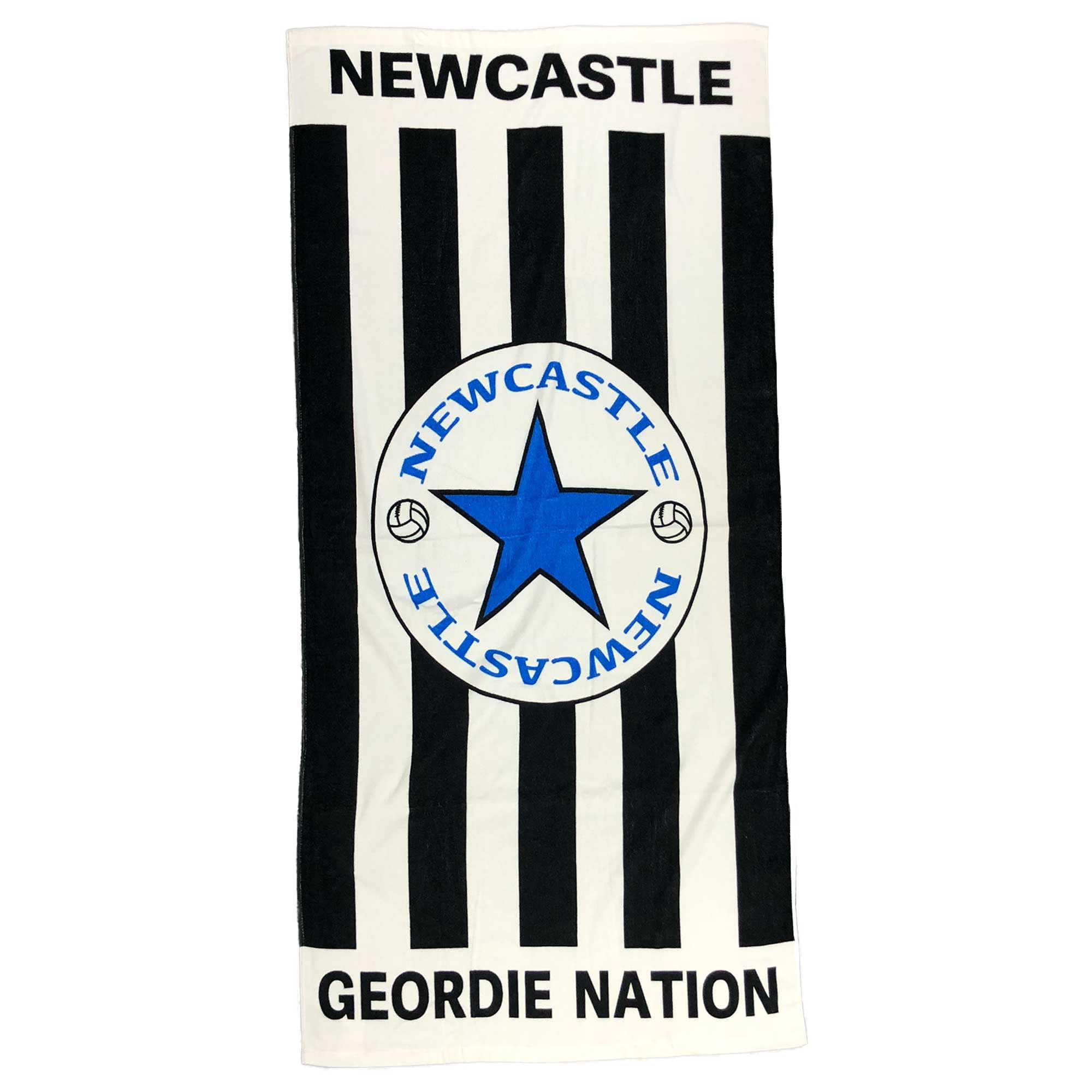 Beyond Happy Newcastle Giant Geordie Beach & Bath Towel, 100% Cotton & 150cm X 75cm, Newcastle Toon Holiday Beach Towel, Big Bath Towel for Newcastle Sports Fans