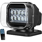 Remote Control Led Searchlight,360°Rotating Magnetic Mount Roof Go Outdoor Spot Light for Truck,Marine Spotlight for Boat 12V