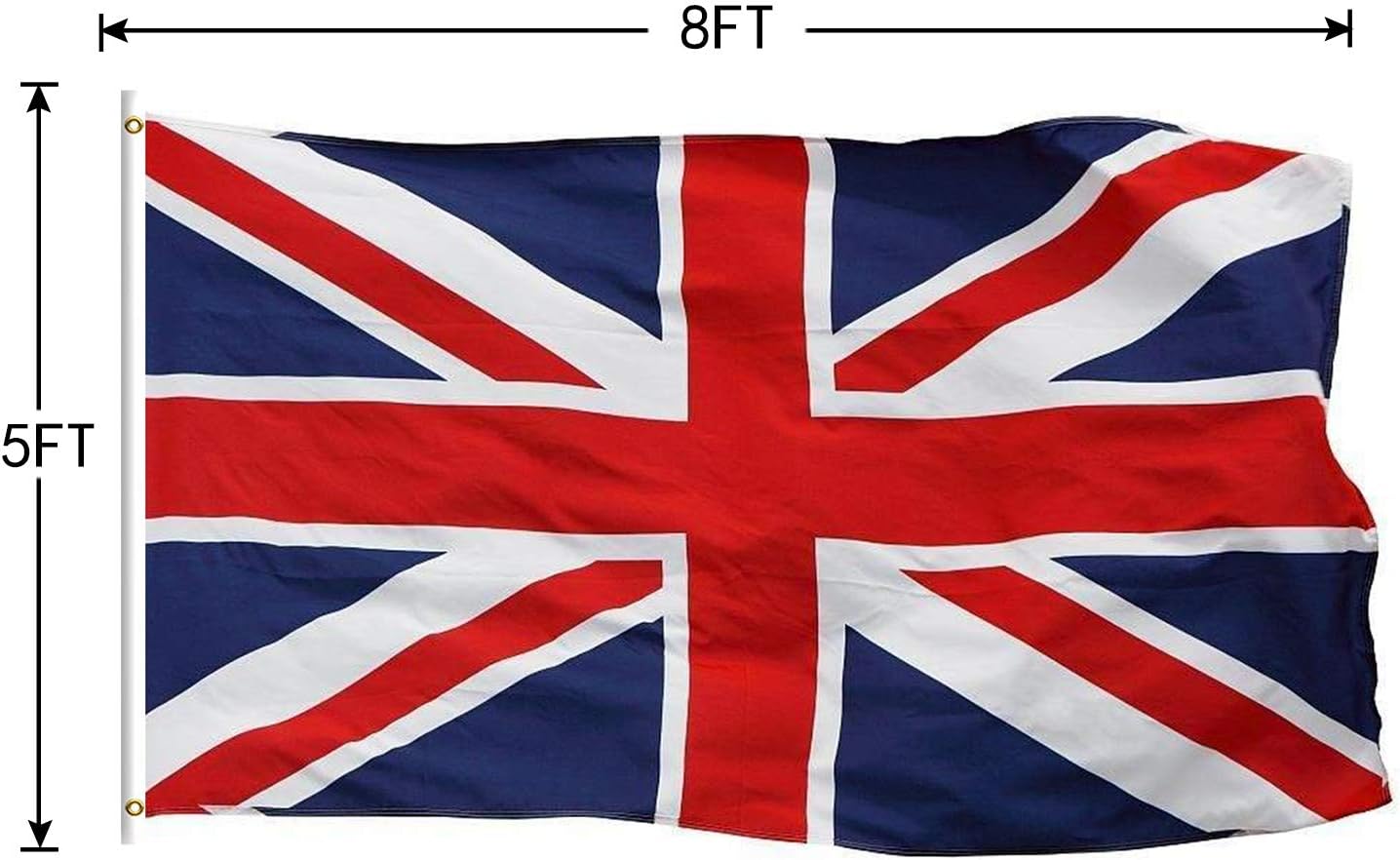 Lixure UK Flag United Kingdom Flag(the Union Jack) 5x8FT (150x240cm) Polyester -Vivid Color and Double Stiched National Flags 100% Polyester Banner witn 2 Brass Grommets - Image 3