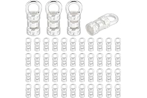 PH PandaHall 50pcs Brass Cord Ends Silver Crimp Beads Cord Thread End Caps Jewelry Connectors Mini Crimp End Tips with Loop for DIY Jewelry Making, Bracelet Necklace Earring Anklet, 9x3.5mm