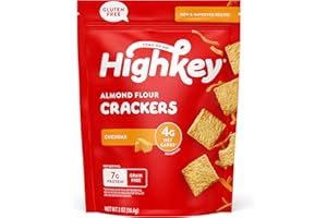 HIGHKEY High Key Snacks Cheddar Flavor Almond Flour Crackers, Grain Free, Gluten Free, 2 Ounces (Pack Of 6)