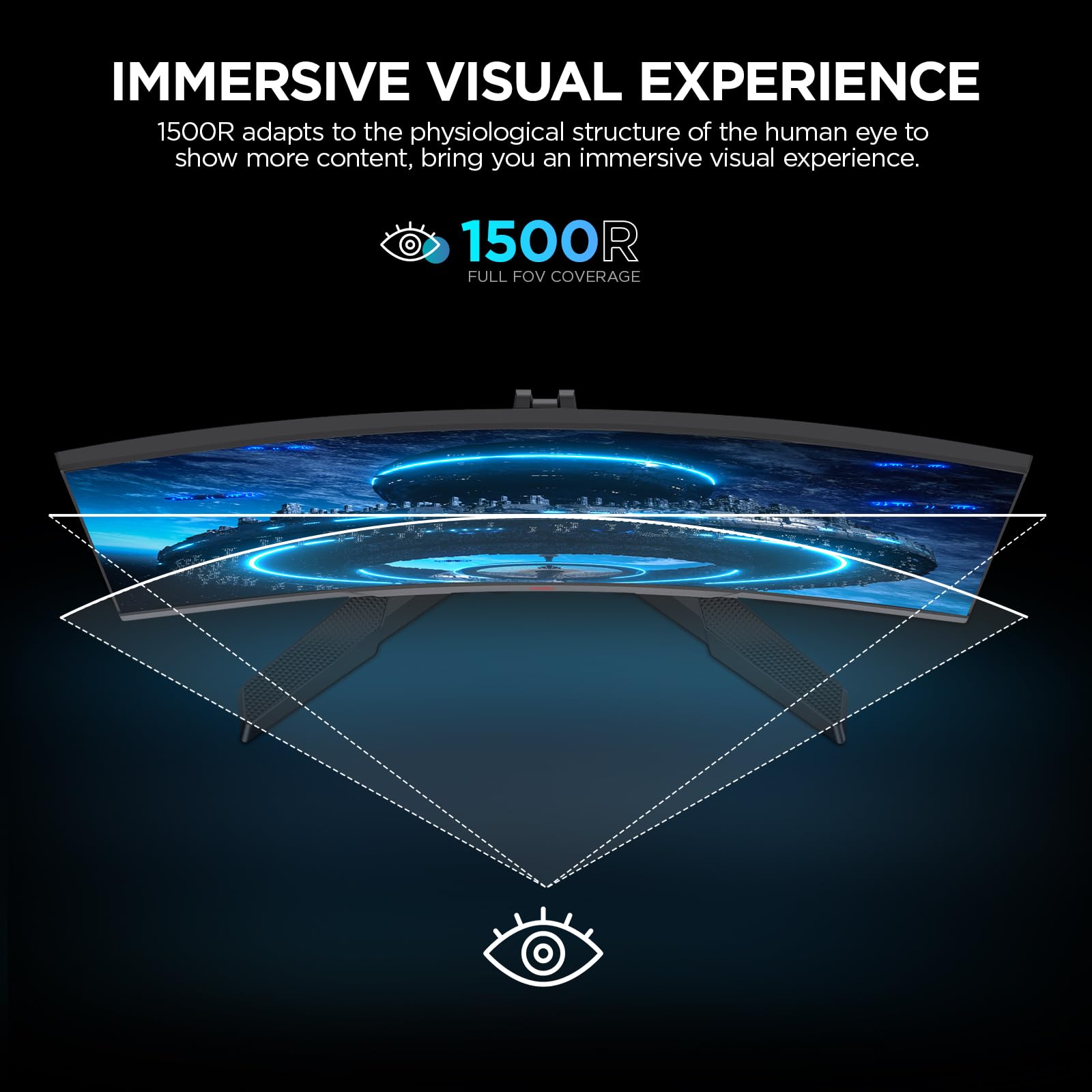 Koorui 24-Inch Gaming Monitor Displaying Vibrant Gaming Graphics With Three-Sided Bezel-Less Design