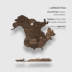 ENJOY THE WOOD 3D Wood World Map Wall Art Large