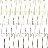 40 Pack Metal Bookmark, Metal Bookmark Hairpin Hook Carved Antique Vintage with Loop Book Markers Embossed Bookmarks, Jewelry Making Charms