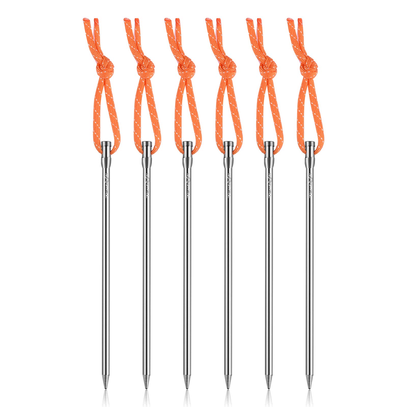 Tentock Titanium Tent Pegs Heavy Duty Ultralight Camping Tent Stakes Pegs Outdoor Tent Accessories for Garden Hiking Travel Mountaineering (T3-(16.5 cm / 6 PCS))