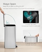 SONGMICS 8-Gallon Stainless Steel Pedal Bin with Inner Bucket LTB593E01 view 6