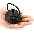 50ml Mini Cast Iron Teapot, Imitation Japanese Kettle with Copper Handle and Bamboo Root Beam, Perfect for Home Tea and Coffee Serveware Decoration