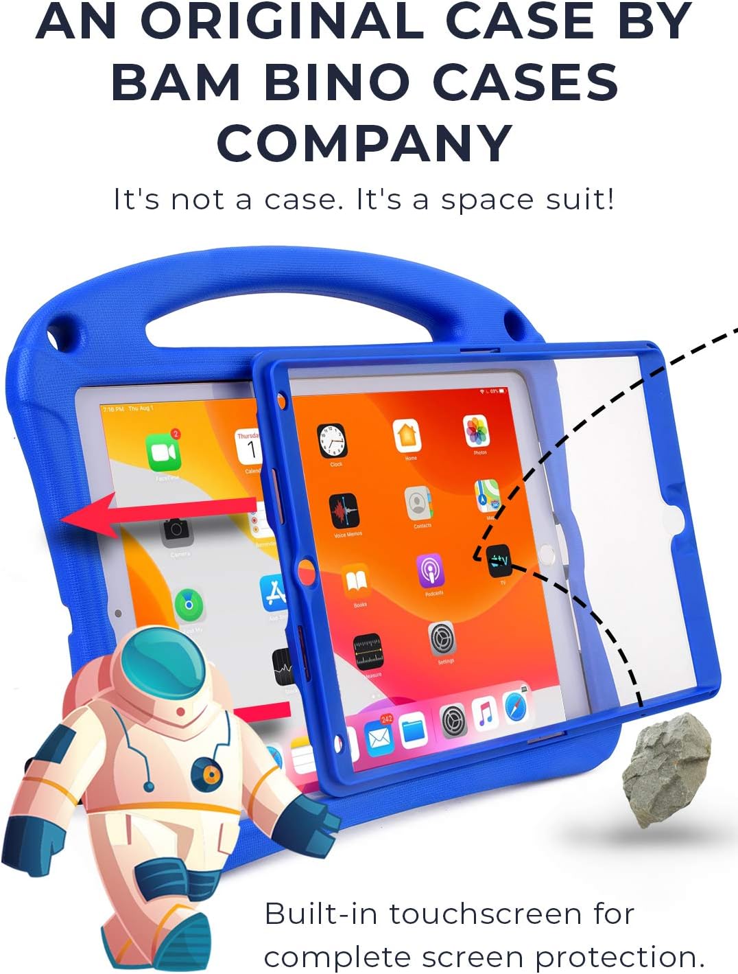 Bam Bino Space Suit iPad 9th Generation Case Kids, iPad 8th/7th (2021/2020/2019) 10.2 inch iPad Case - Image 4