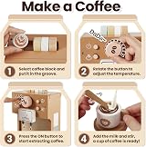 BUYGER Wooden Coffee Machine Toy for Kids Role Play Kitchen Accessories view 2