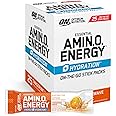 Optimum Nutrition Amino Energy Plus Hydration Packets, On-The-Go Energy Powder Stick Packs, Tangerine Wave, 25 Count