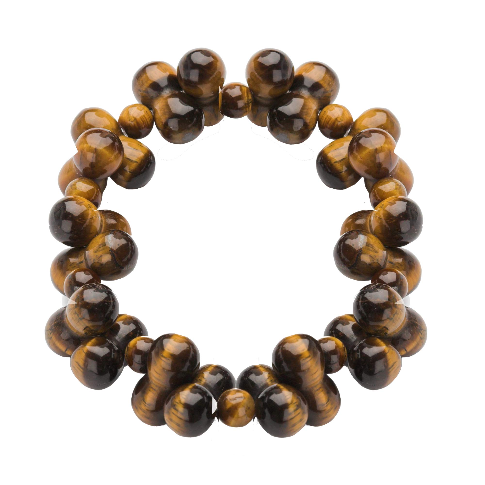 Franki Baker Natural Tiger's Eye Bead Bracelet. Expanding. Comes in Box.